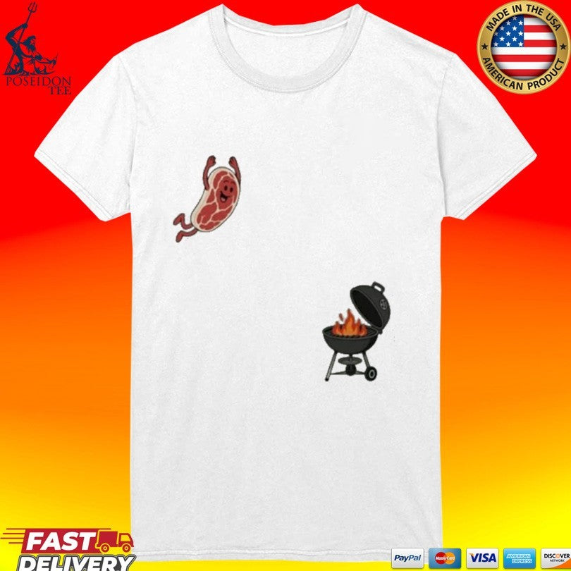 BBQ Jumping Steak Funny 2026 T-shirt