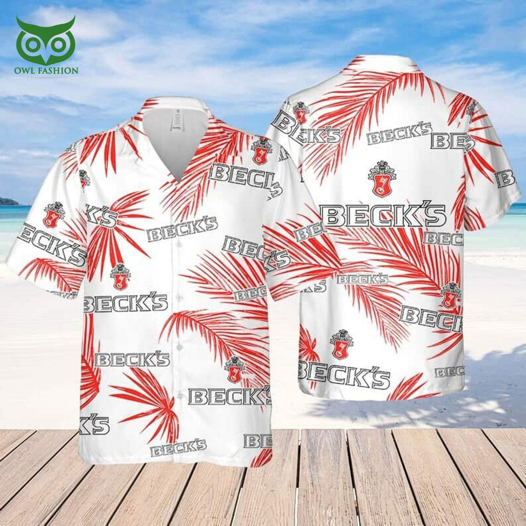 Beck’s Beer Palm Leaves Pattern Limited Hawaiian Shirt