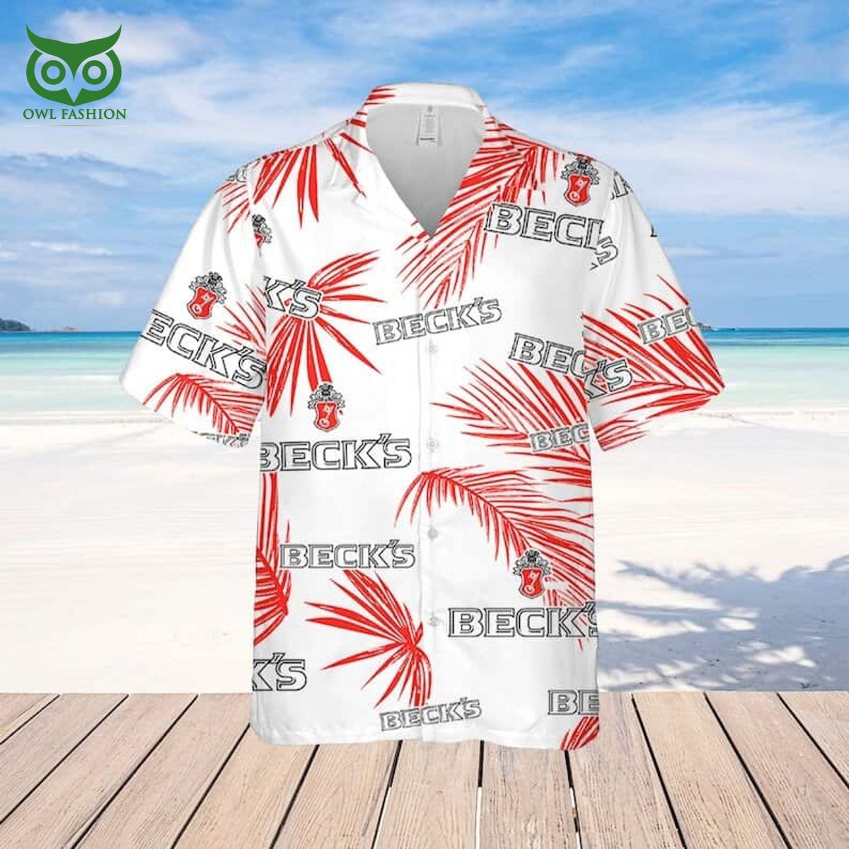 Beck’s Beer Palm Leaves Pattern Limited Hawaiian Shirt
