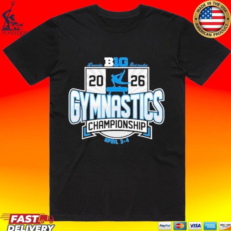 Big Ten Black 2026 Big Ten Men’s Gymnastics Championships T-shirt