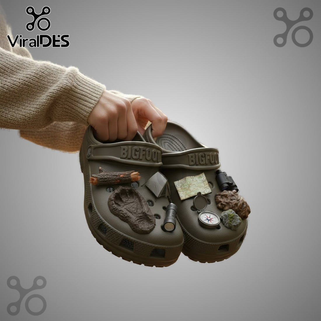 Bigfoot Premium Crocs Clogs With Charms
