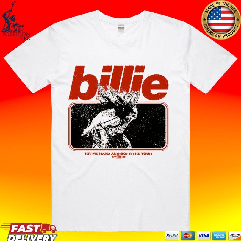 Billie Eilish Live In 3d Hair Whip Mustard T-shirt