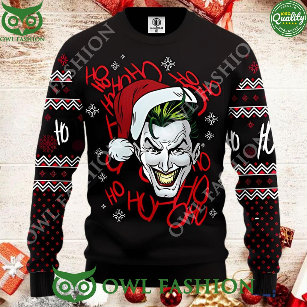Black Joker Classic Ugly Christmas Sweater Jumper