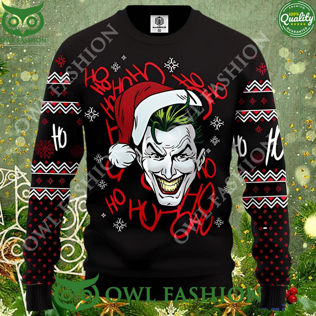 Black Joker Classic Ugly Christmas Sweater Jumper