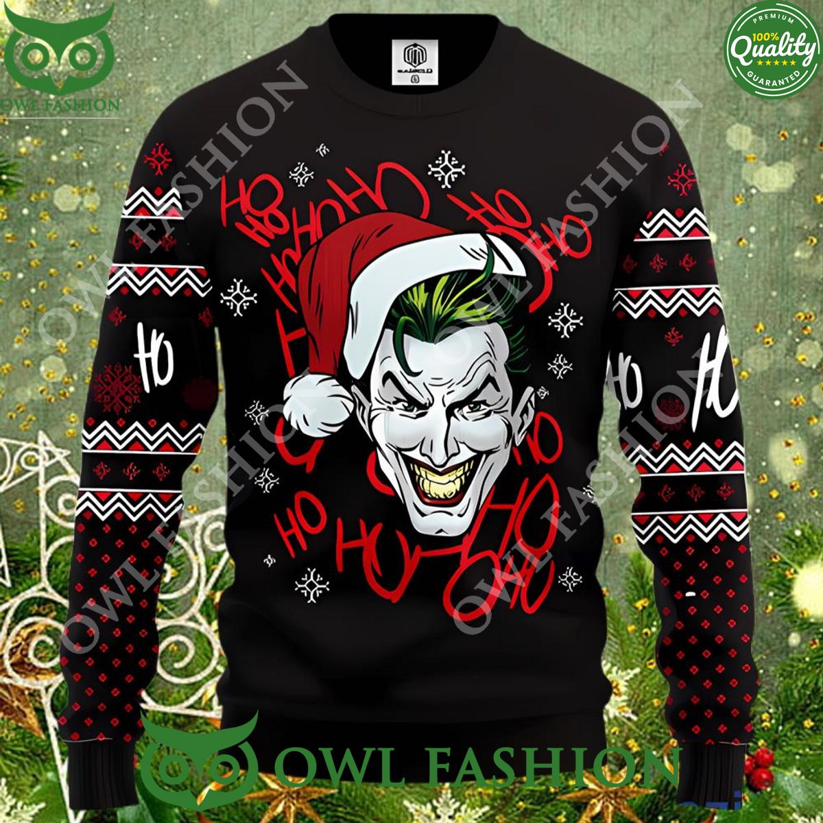 Black Joker Classic Ugly Christmas Sweater Jumper