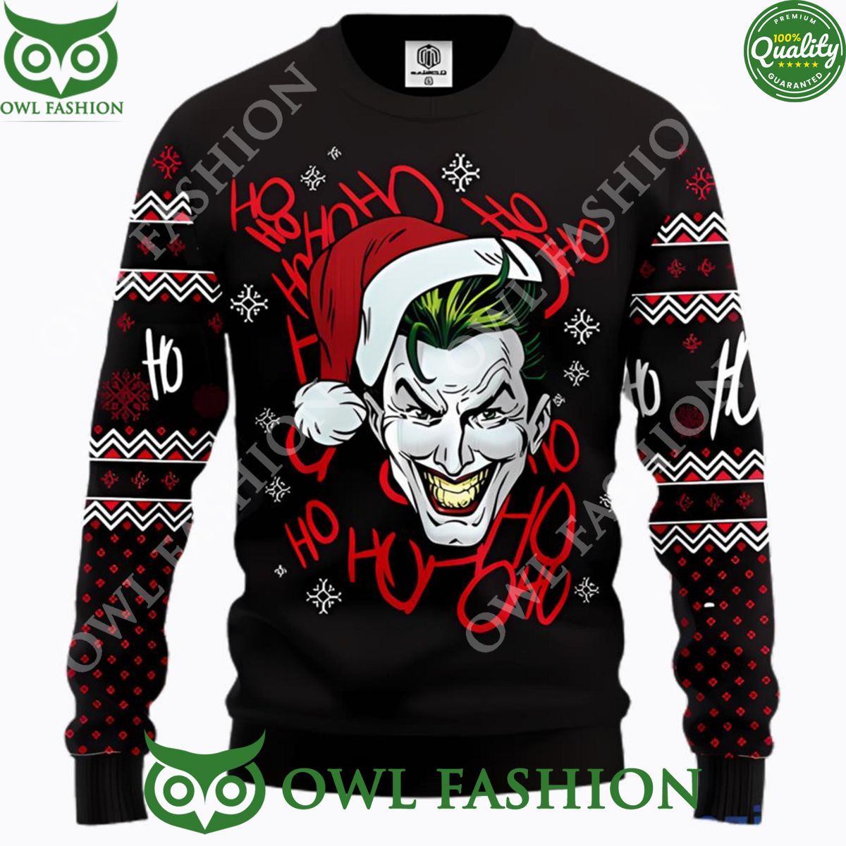 Black Joker Classic Ugly Christmas Sweater Jumper