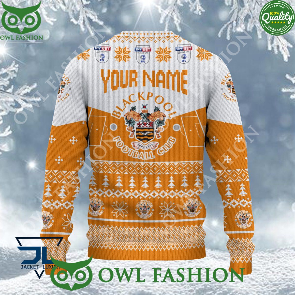 Blackpool F.C EFL 2023 Custom Ugly Christmas Sweater Jumper