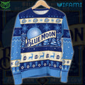 Blue Moon Beer Ugly Sweater Snowflakes Reindeer Pattern Beer Lovers Gift
