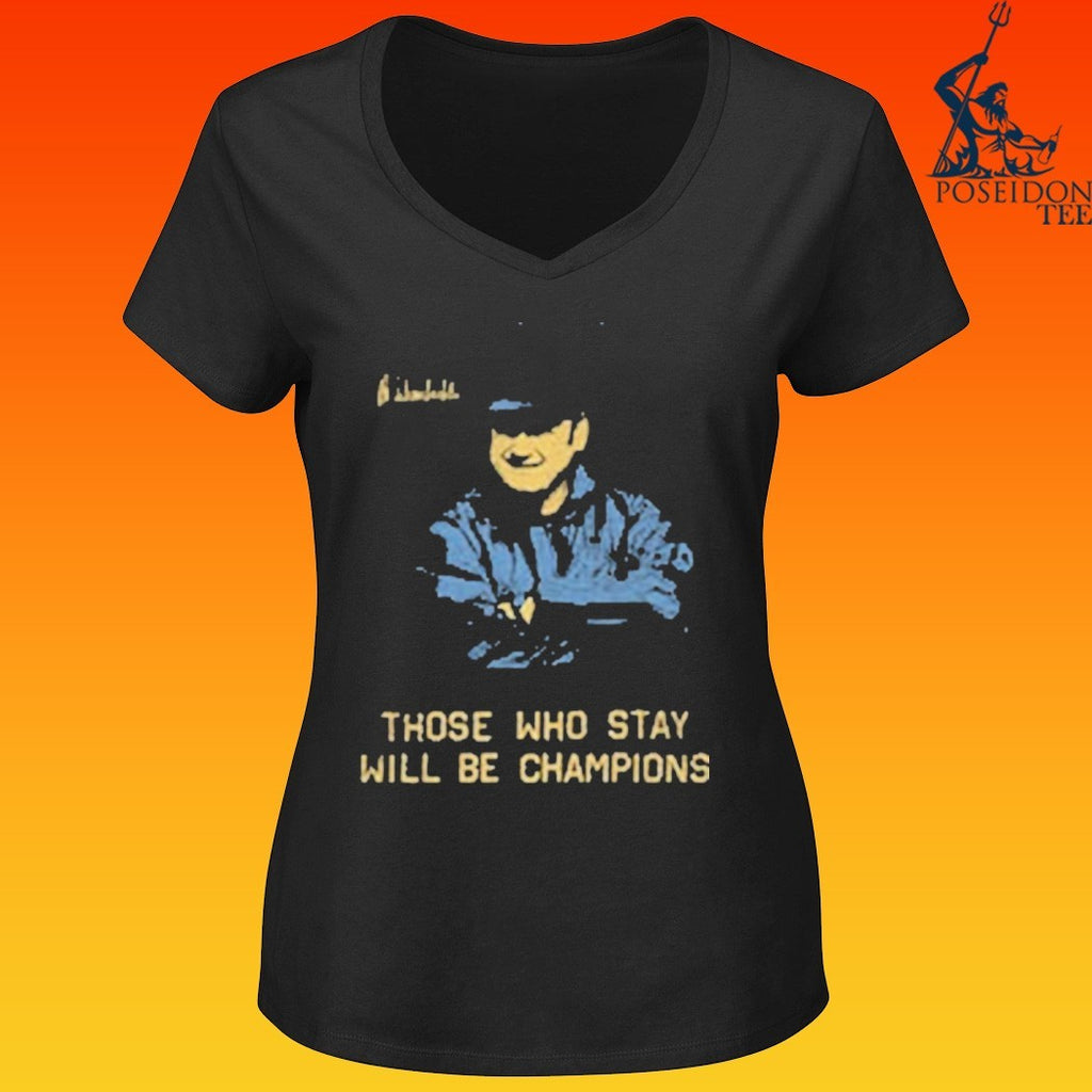 Bo Schembechler Signature All Season Those Who Stay Will Be Champions T-shirt