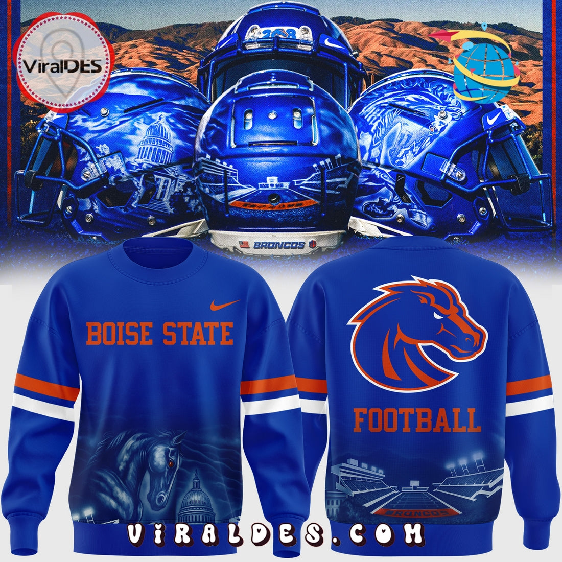 Boise State Football Blue Hoodie 2025