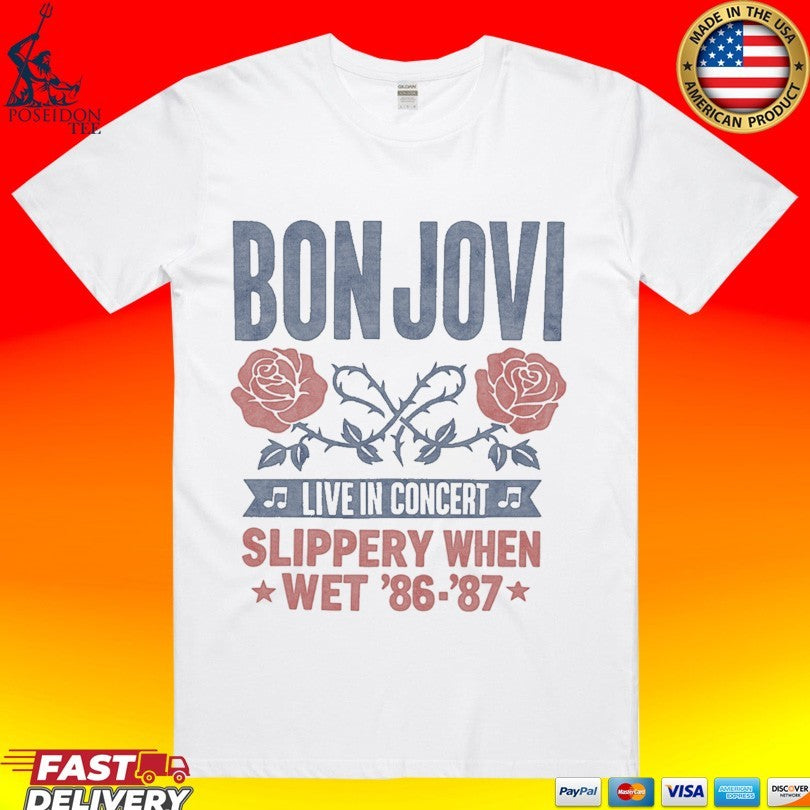 Bon Jovi Live In Concert Slippery When Wet 86- 87 T-shirt