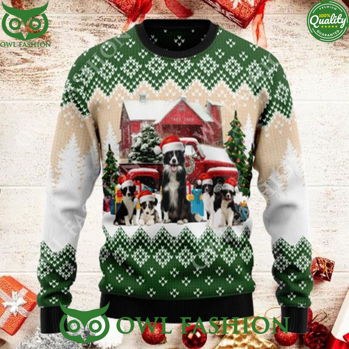 Border Collie Let It Snow Cute Ugly Christmas Sweater Jumper