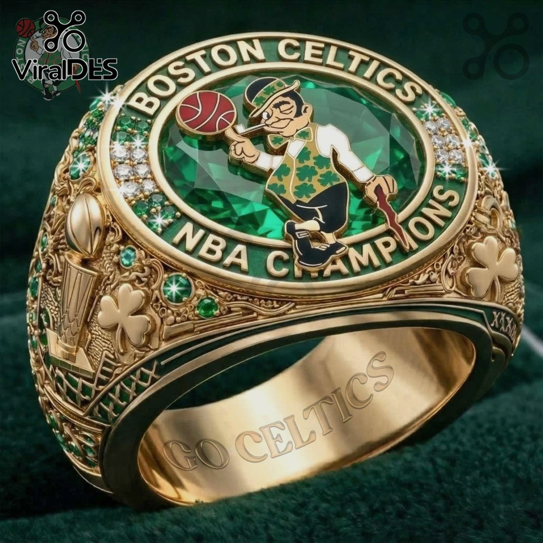 Boston Celtics NBA Champions Ring – Premium Gold Commemorative Ring