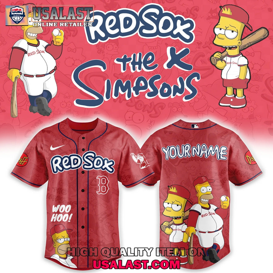 Boston Red Sox Mix The Simpsons Heritage Custom Baseball Jersey