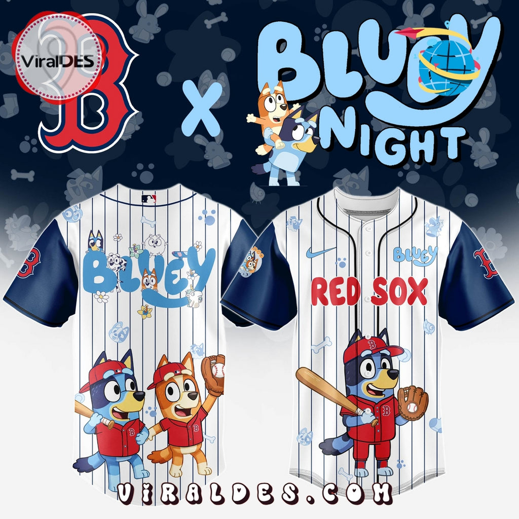 Boston Red Sox MLB Bluey And Bingo 2025 Baseball Jersey