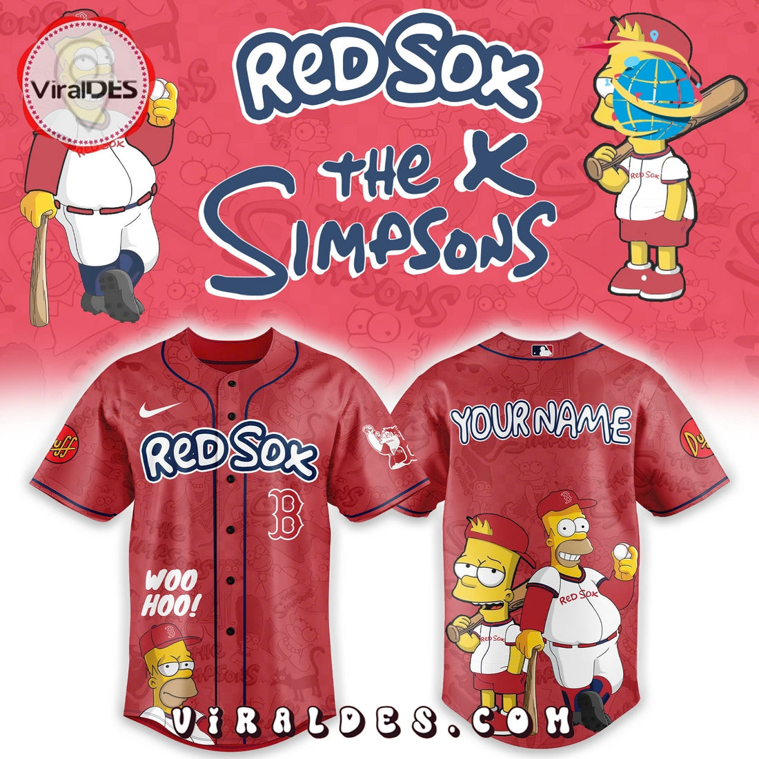 Boston Red Sox MLB The Simpsons Heritage Baseball Jersey