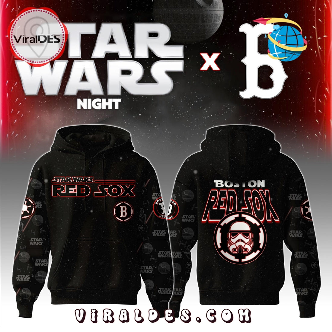 Boston Red Sox MLB x Star War Night Hoodie, Jogger, Cap