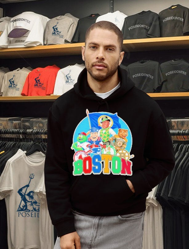 Boston Sports Mascot Squad Flag T-shirt