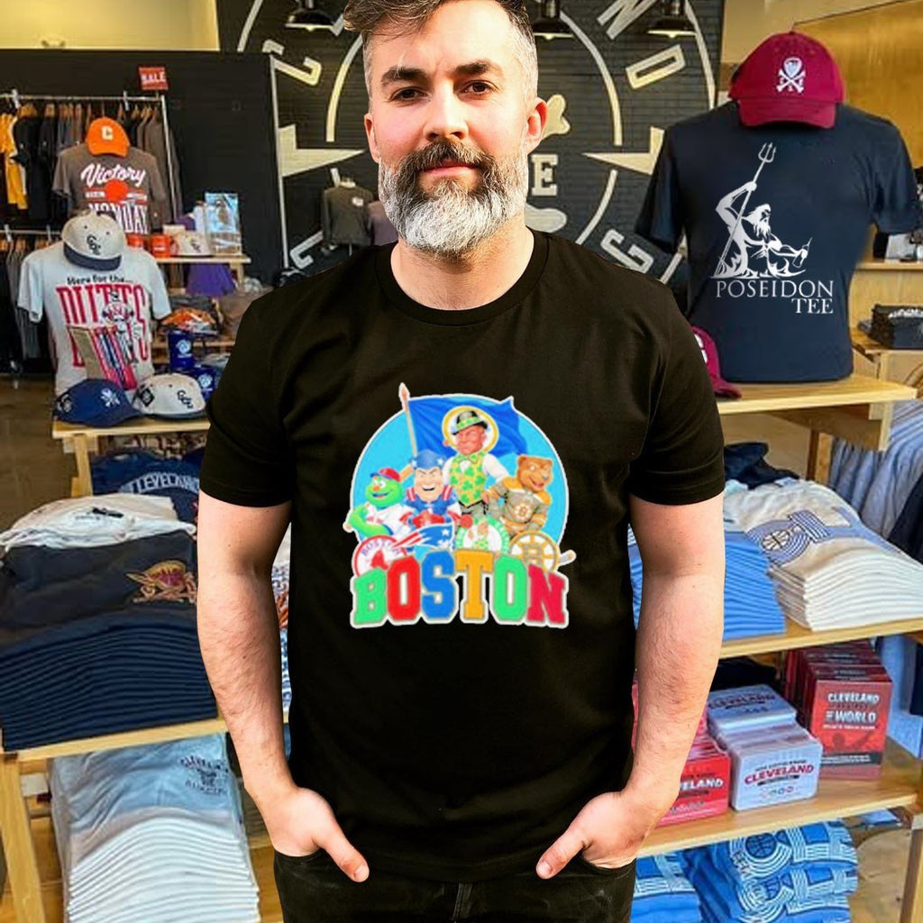 Boston Sports Mascot Squad Flag T-shirt
