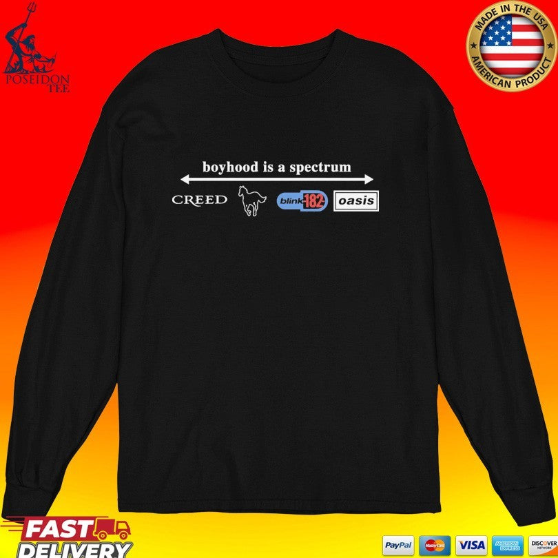 Boyhood Is A Spectrum Creed Blink 182 Oasis T-shirt