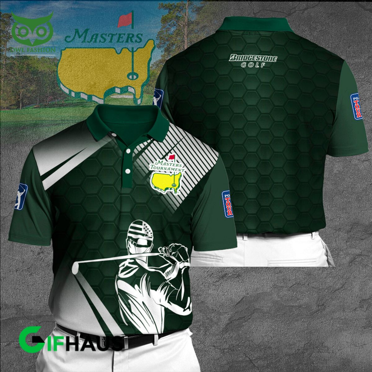 Bridgestone Golf Master Tournament 3D Polo Hoodie Longsleeves
