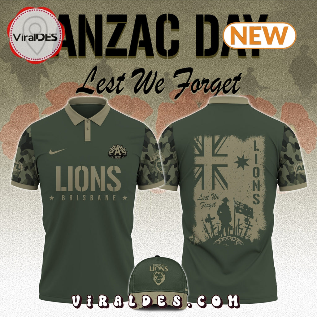 Brisbane lions x Anzac Day Limited Edition Polo, Cap