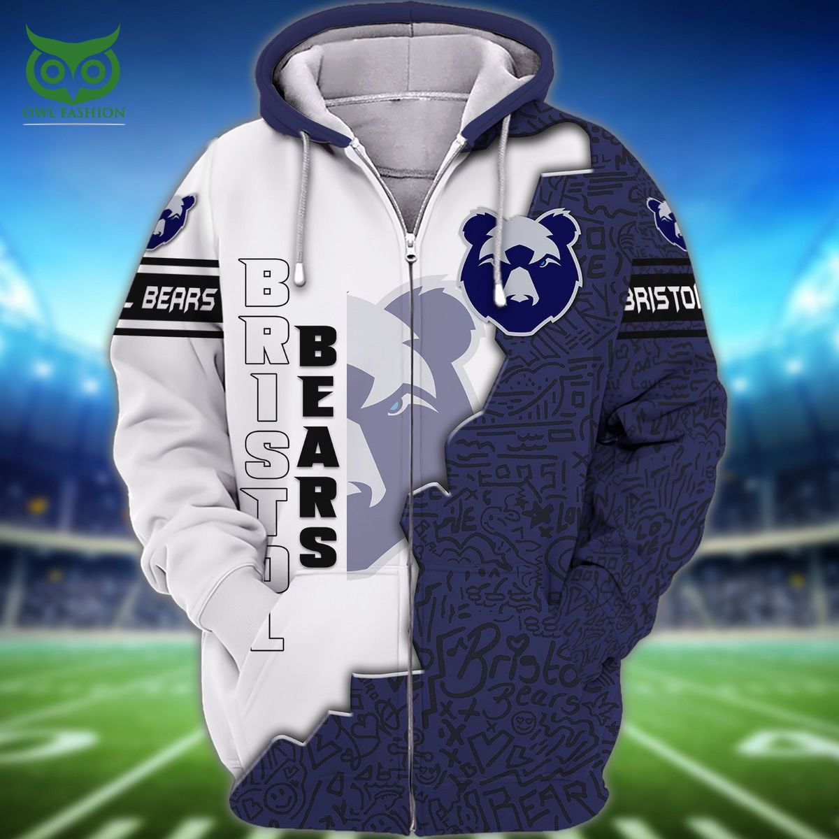 Bristol Bears Gallagher Premiership 3D TShirt Hoodie