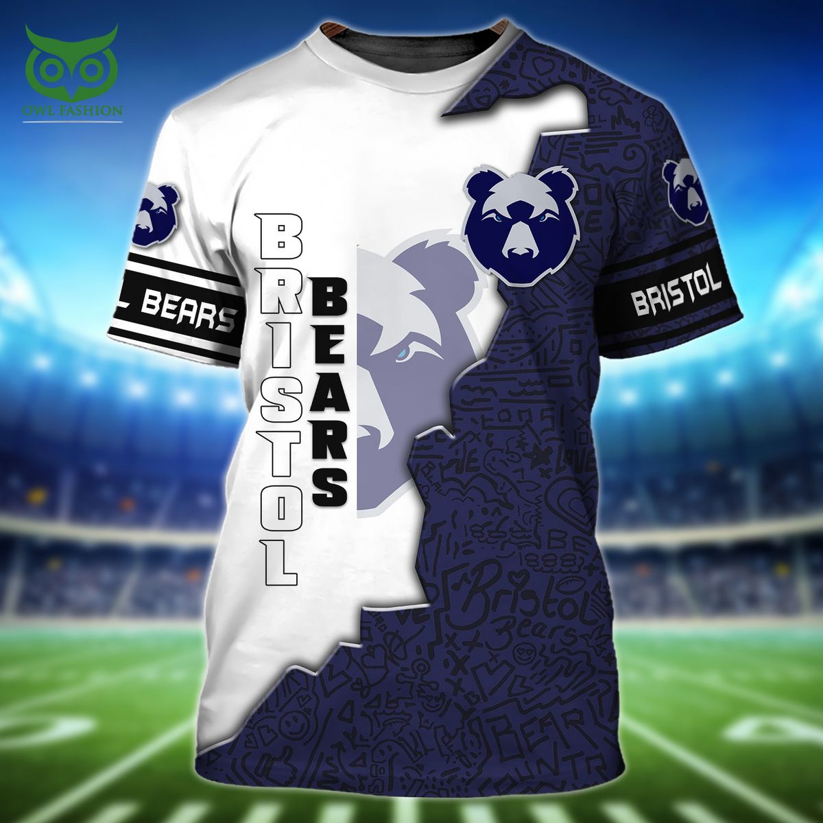 Bristol Bears Gallagher Premiership 3D TShirt Hoodie