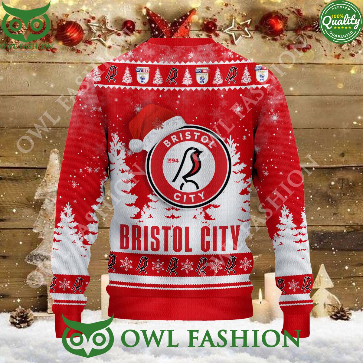 Bristol City Christmas EFL Ugly Premier League Sweater Jumper
