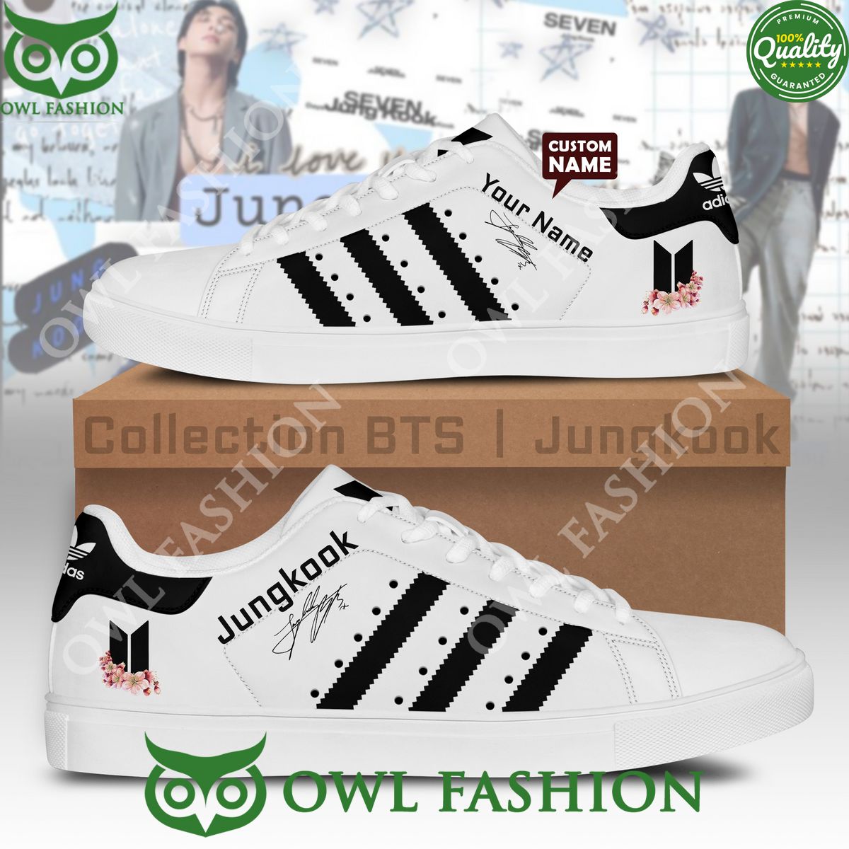 BTS Jungkook Signature White Custom Name Stan Smith