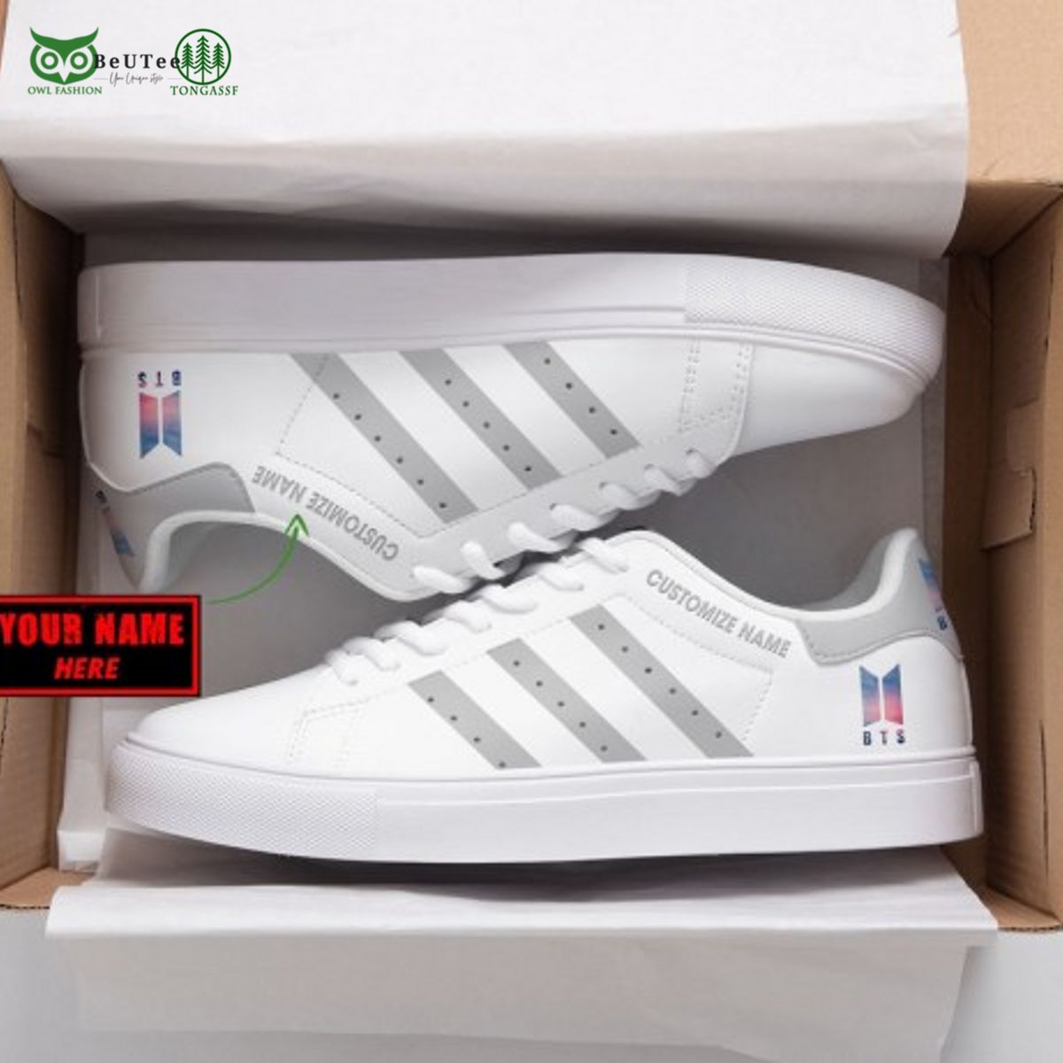 BTS Kpop Band Customized Name Stan Smith Shoes