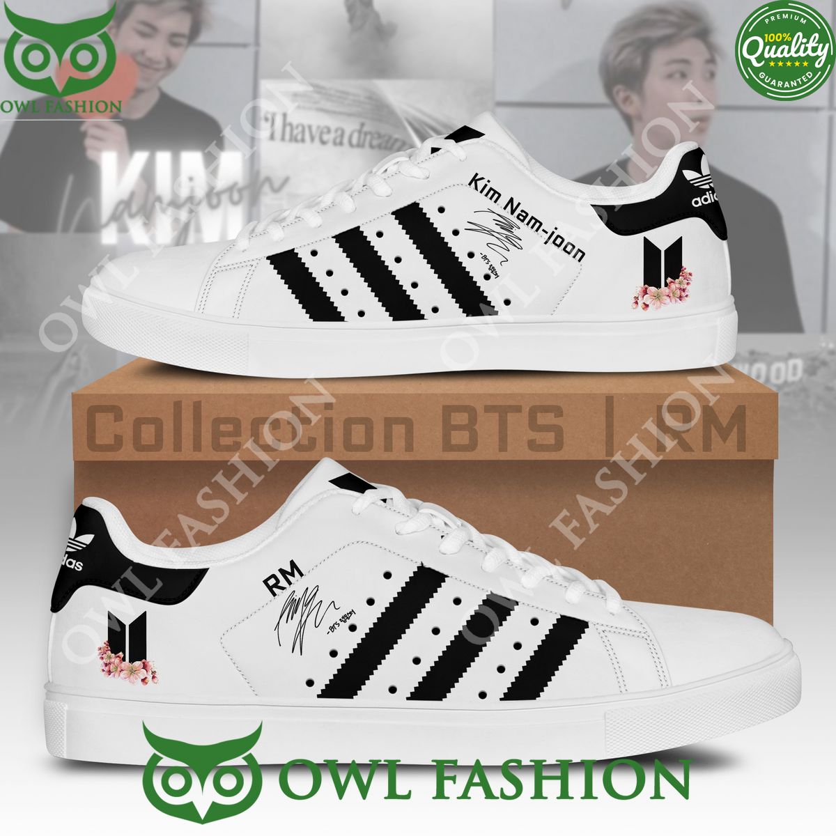 BTS RM Kim Namjoon Signature White Stan Smith