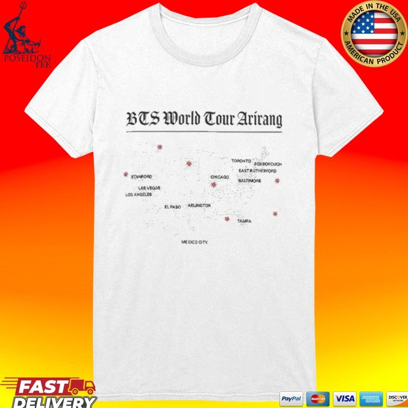 Bts World Tour Arirang Map T-shirt