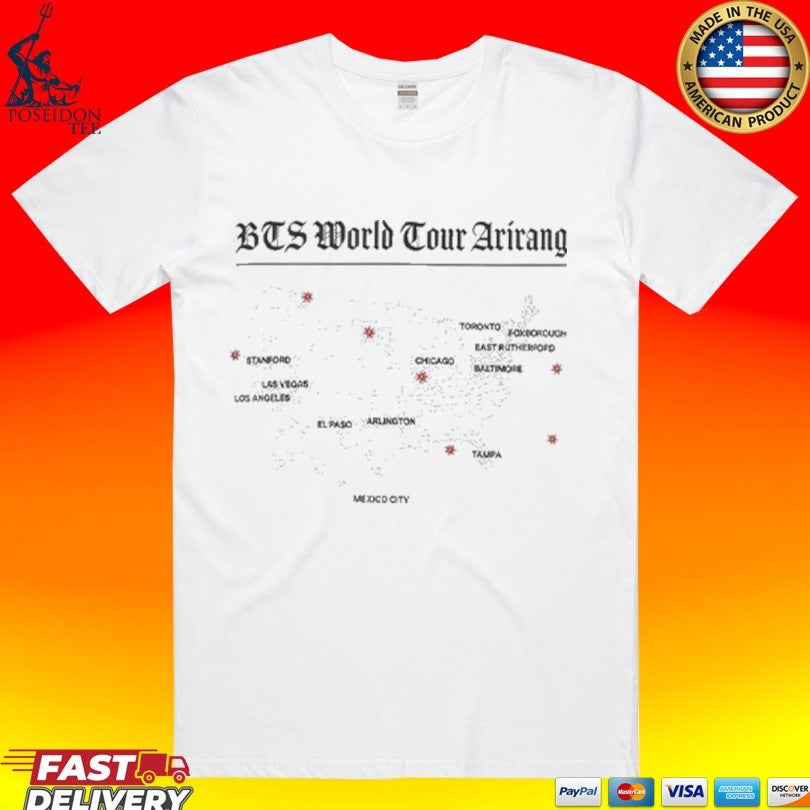 Bts World Tour Arirang Map T-shirt