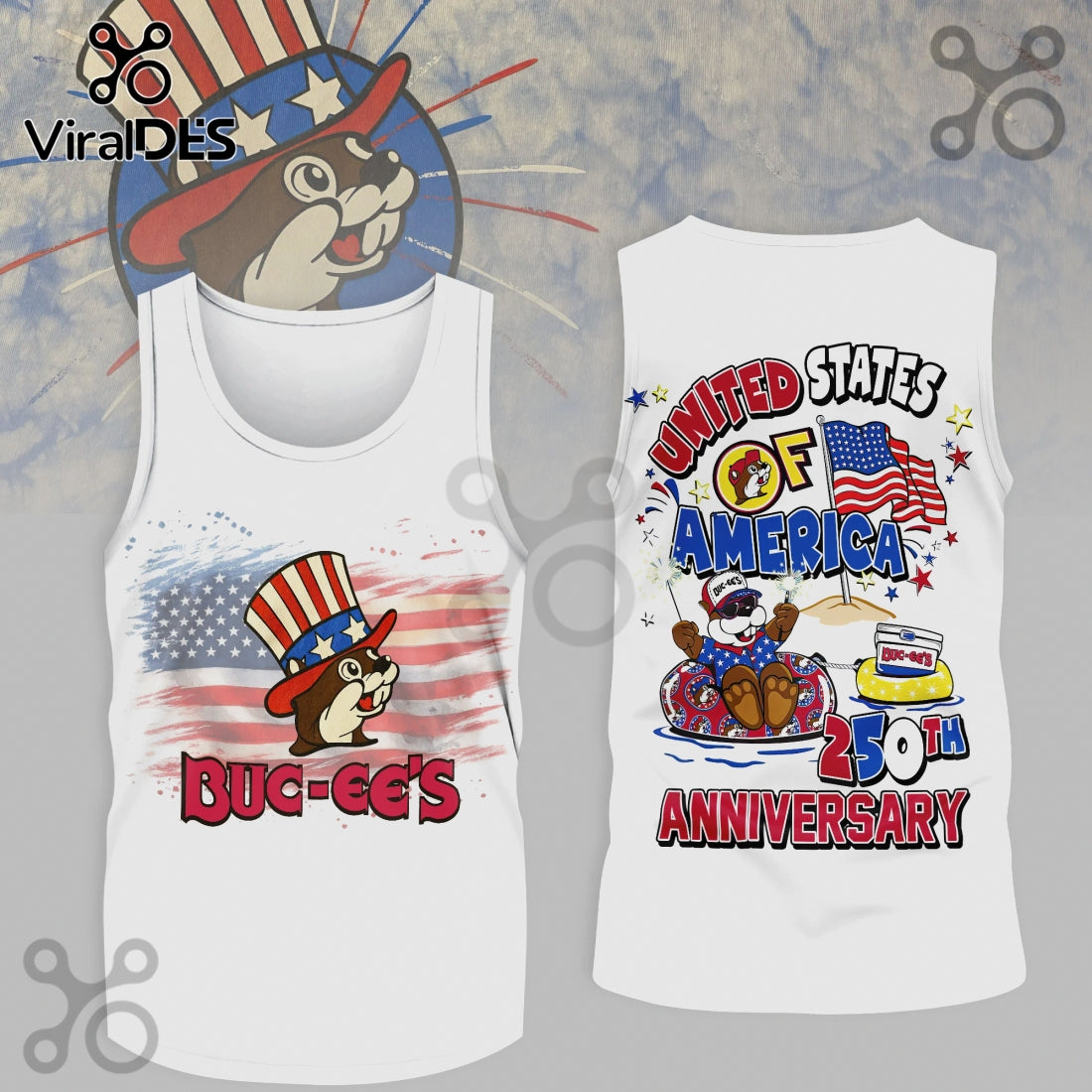Buc-ee’s 250th Anniversary Patriotic Beaver USA Graphic White Hoodie