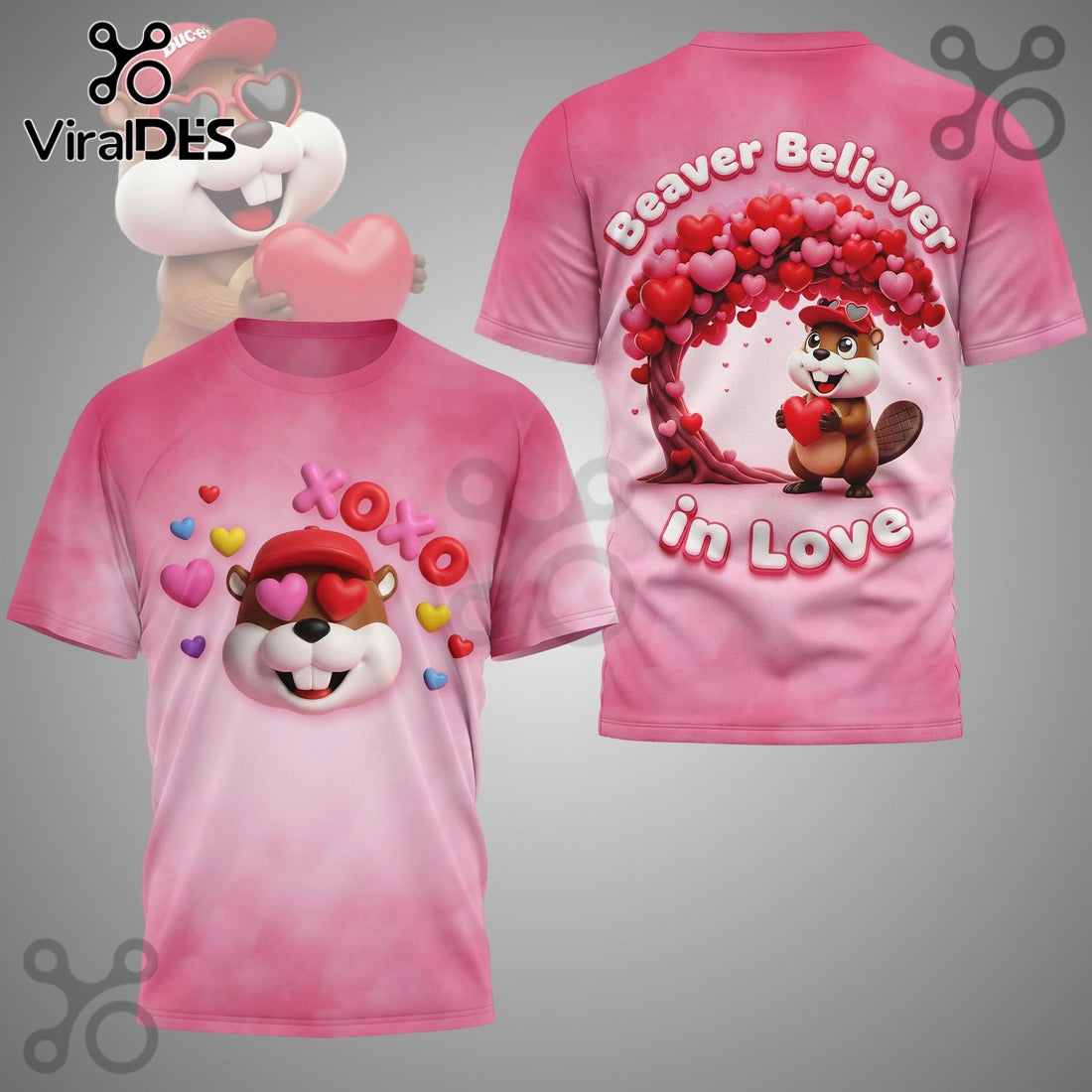 Buc-ee’s Beaver Believer Pink 3D T-Shirt