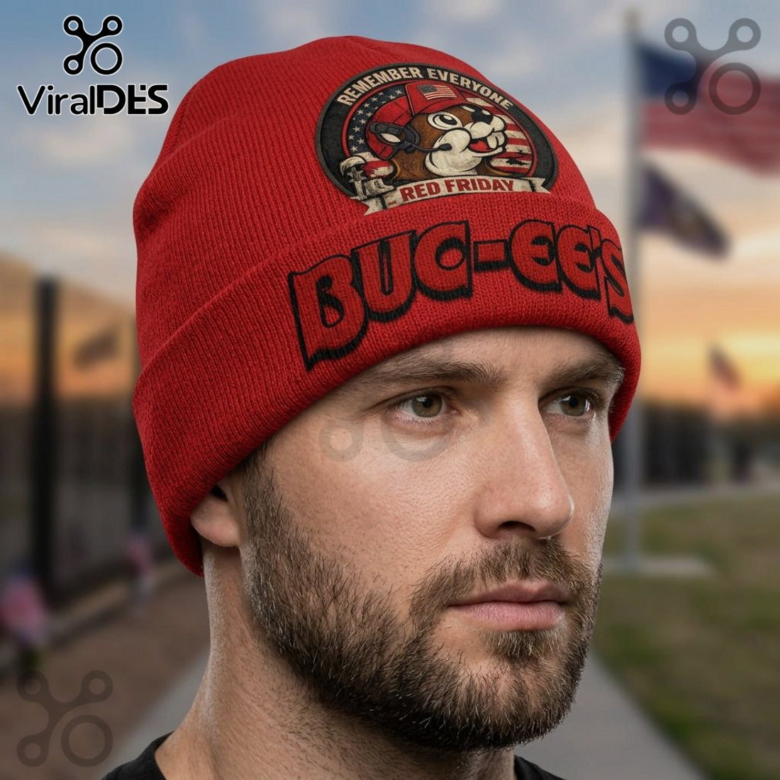 Buc-ee’s RED Friday Remember Everyone Deployed Beanie Hat