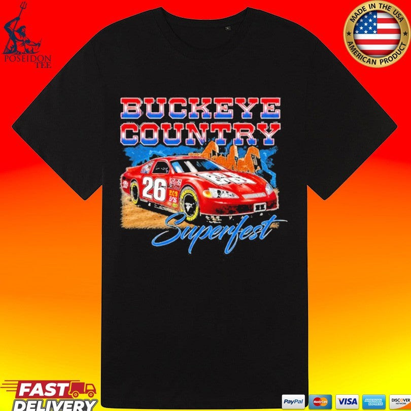 Buckeye Country Superfest 2026 Racing Car T-shirt