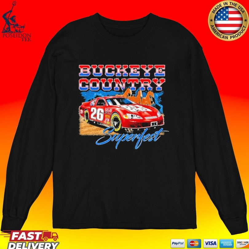 Buckeye Country Superfest 2026 Racing Car T-shirt
