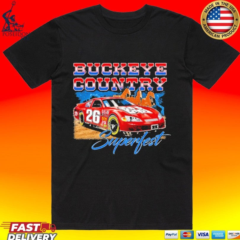 Buckeye Country Superfest 2026 Racing Car T-shirt