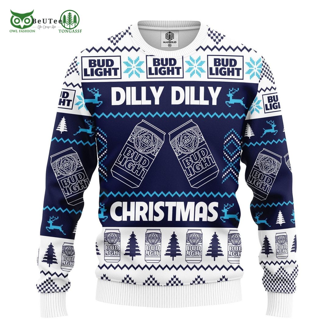 Bud Light Dilly Ugly Knitted Christmas Sweater