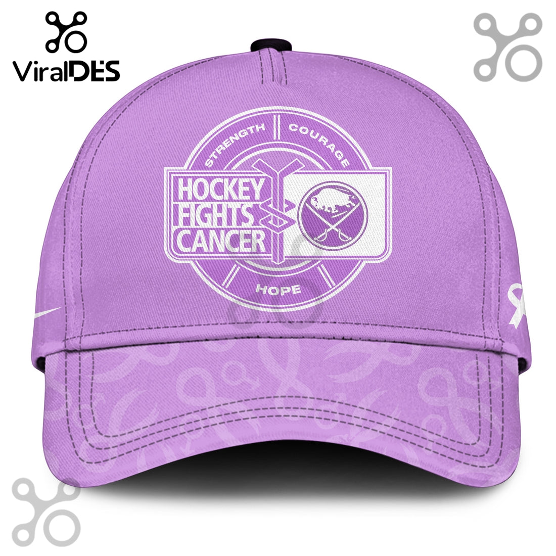 Buffalo Sabres Hockey Fights Cancer Purple Ribbon Hoodie