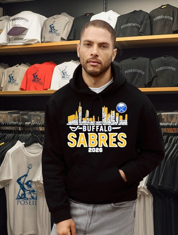 Buffalo Sabres Hockey Skyline City Players Names 2026 T-shirt