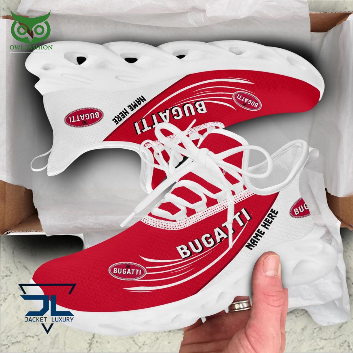 Bugatti Car Brand Logo Personalized Max Soul Shoes