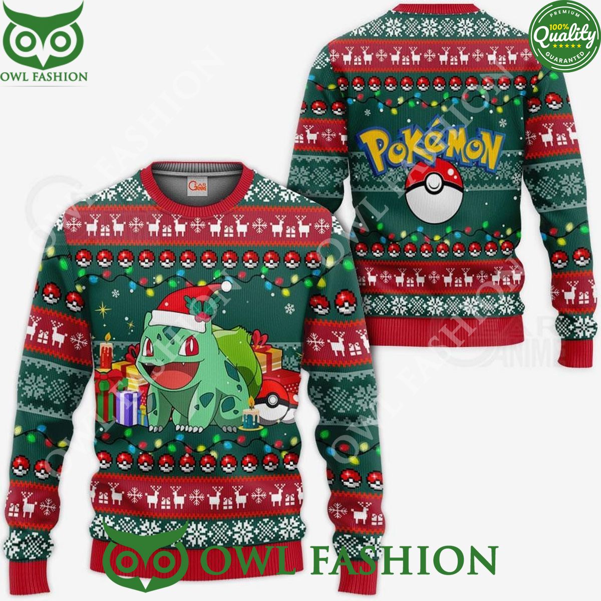 Bulbasaur Anime Ugly Christmas Sweater