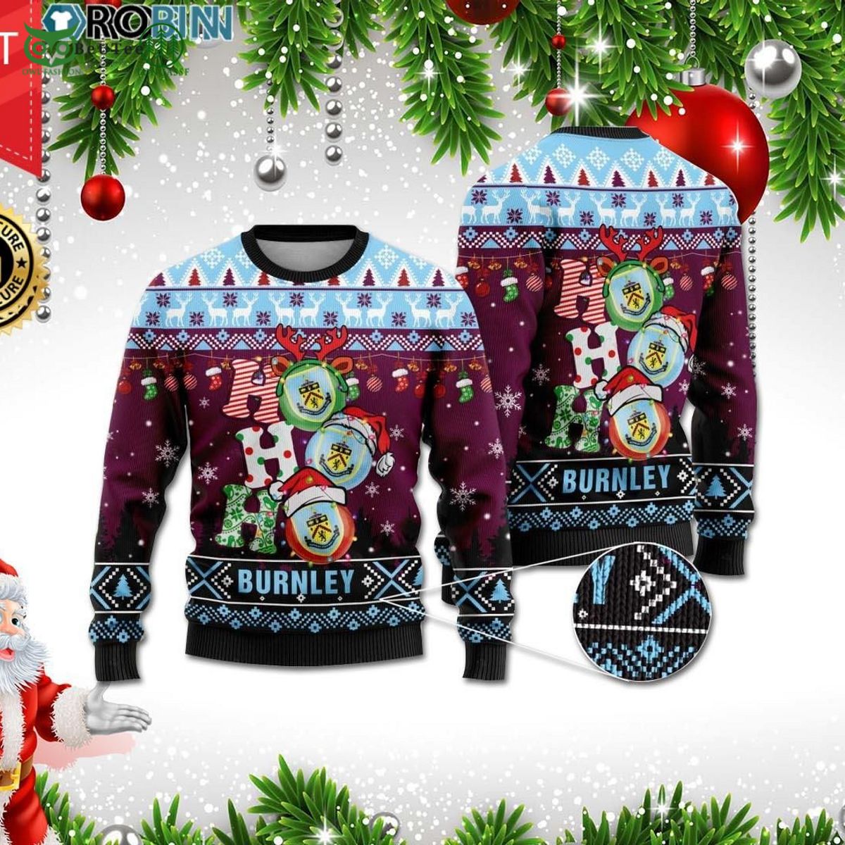 Burnley FC Ho Ho Ho Christmas Ugly Sweater