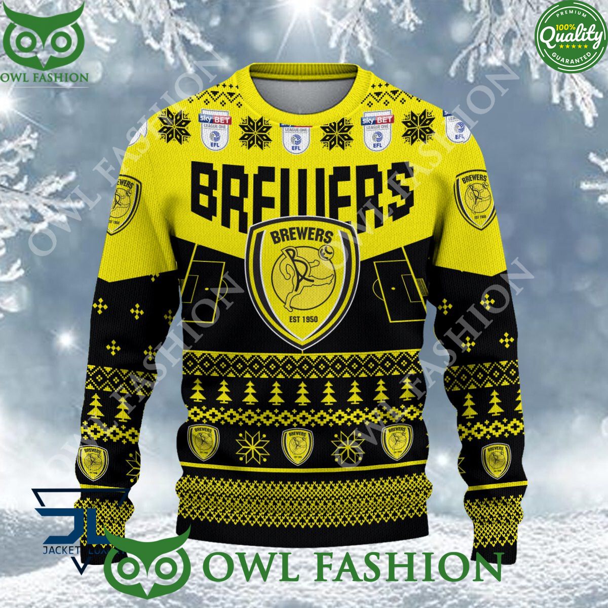 Burton Albion F.C EFL 2023 Custom Ugly Christmas Sweater Jumper