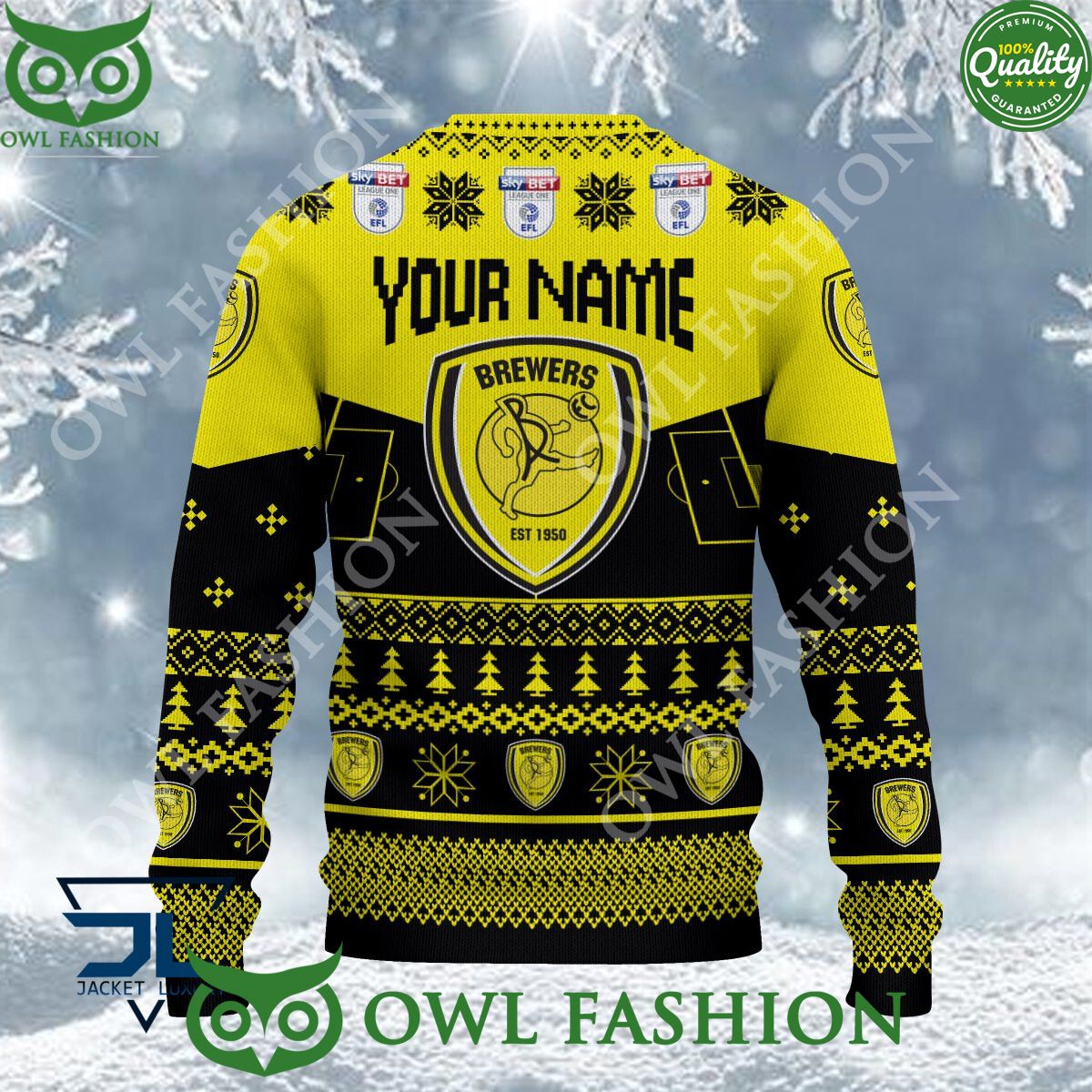 Burton Albion F.C EFL 2023 Custom Ugly Christmas Sweater Jumper