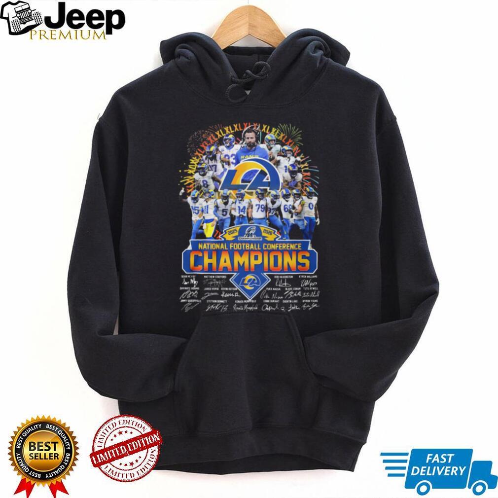 LA Rams 2025 2026 NFC Champions Signed Team Roster Fan T Shirt
