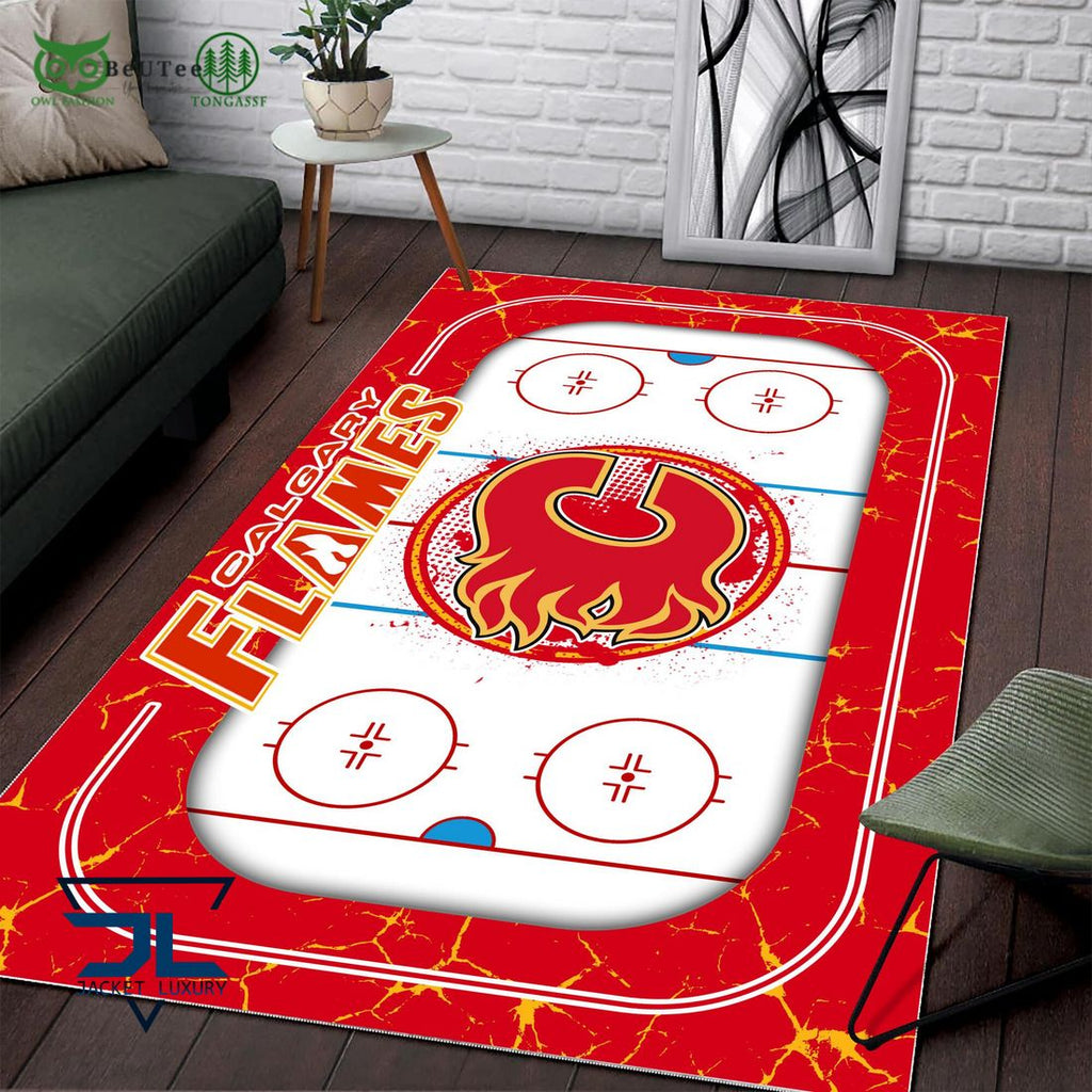 Calgary Flames NHL Hockey Team Carpet Rug